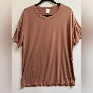 Jax + Lennon Earthy Brown Bamboo Organic Cotton Blend T-Shirt Sz M